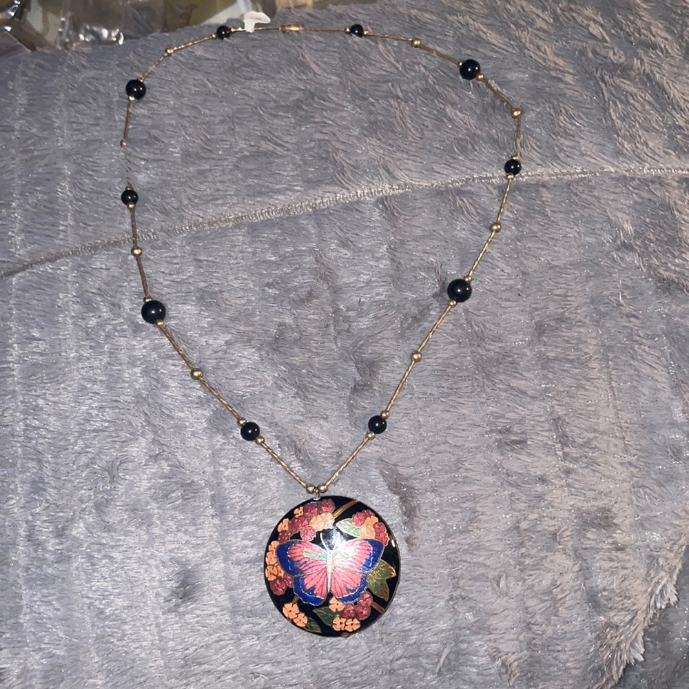 Butterfly lover vintage necklace